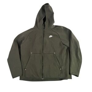 Nike Tech Fleece Full Zip Hoodie Mens L Olive Green  Hooded 928483-355
